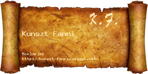 Kunszt Fanni névjegykártya