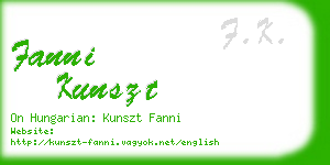 fanni kunszt business card